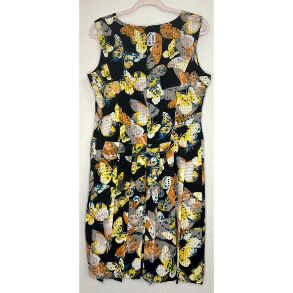 Nine West Dress‎ Size 12 Butterfly Sleeveless V Neck Drop Waist Short Pleated - Picture 5 of 11